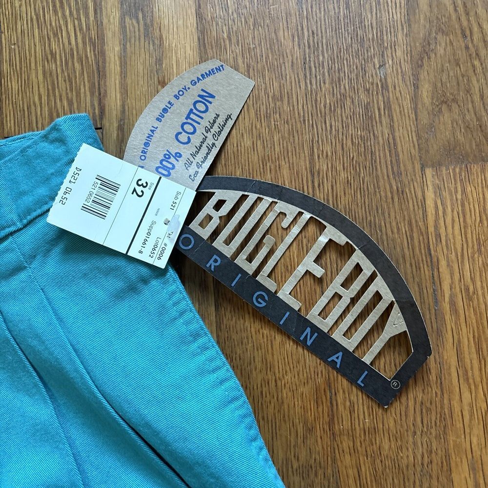 NWT Bugle Boy Pleated Chino Shorts Teal Mens 32 8" Golf Preppy 90s Dad NOS VTG - Picture 5 of 6